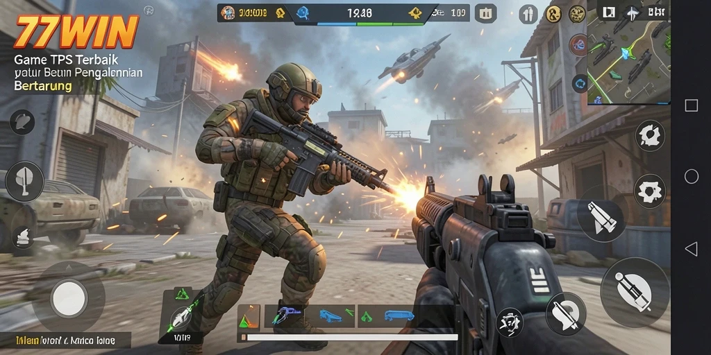 Screenshot gameplay TPS menampilkan aksi pertarungan yang intens.