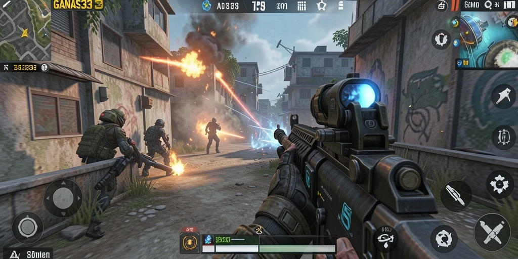 Screenshot gameplay <strong>GANAS33</strong> yang menunjukkan aksi seru di lapangan.