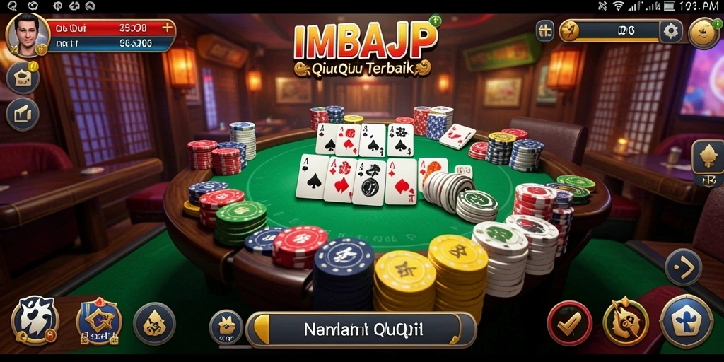 Screenshot gameplay IMBAJP yang menunjukkan ketegangan dalam QiuQiu.