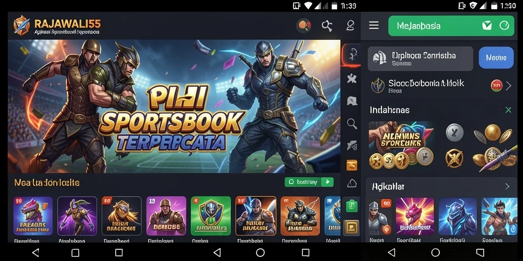 Tampilan gameplay RAJAWALI55 dengan berbagai opsi taruhan olahraga.