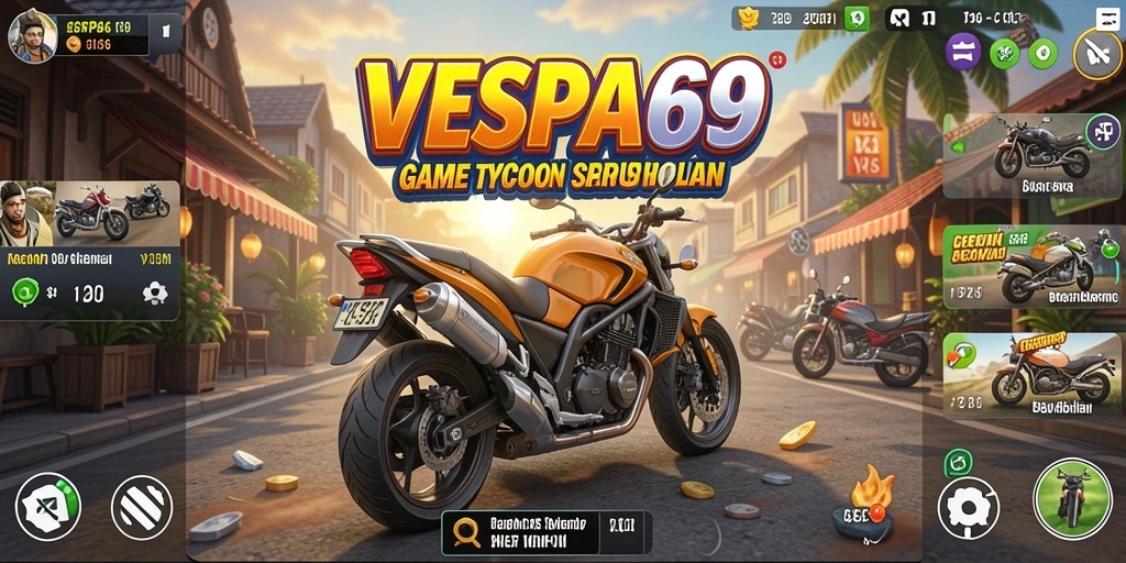 Screenshot gameplay VESPA69 menampilkan manajemen usaha yang seru.
