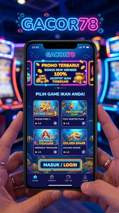 Screenshot aplikasi gacor78 menampilkan berbagai pilihan kategori aplikasi.
